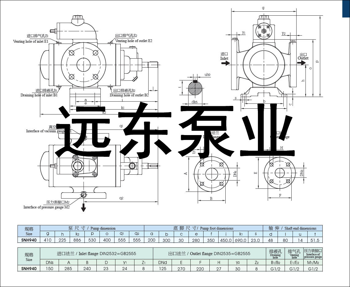 SNH940三螺杆泵